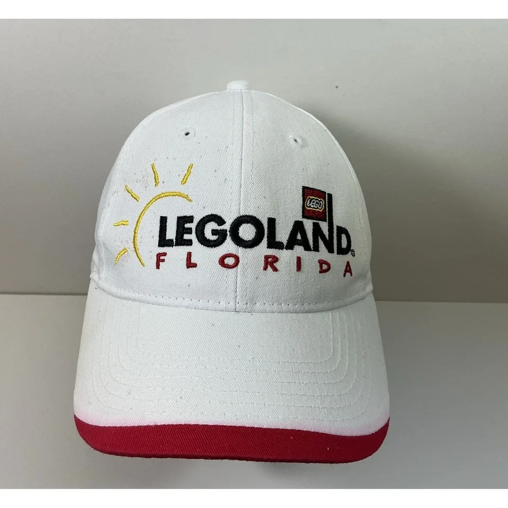 Legoland Florida Hat White Red Spellout Logo strap back Youth Cap